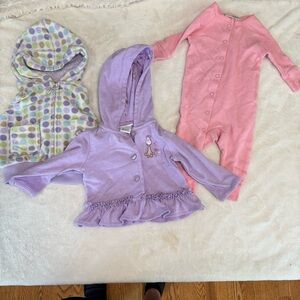 Y2K baby girl bundle 6 months fleece vest hoodie and pajamas vintage VTG